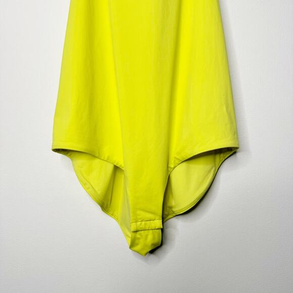 Ralph Lauren Purple Label Claeton Scuba Bodysuit Neon Chartreuse Size Large - Picture 4 of 9
